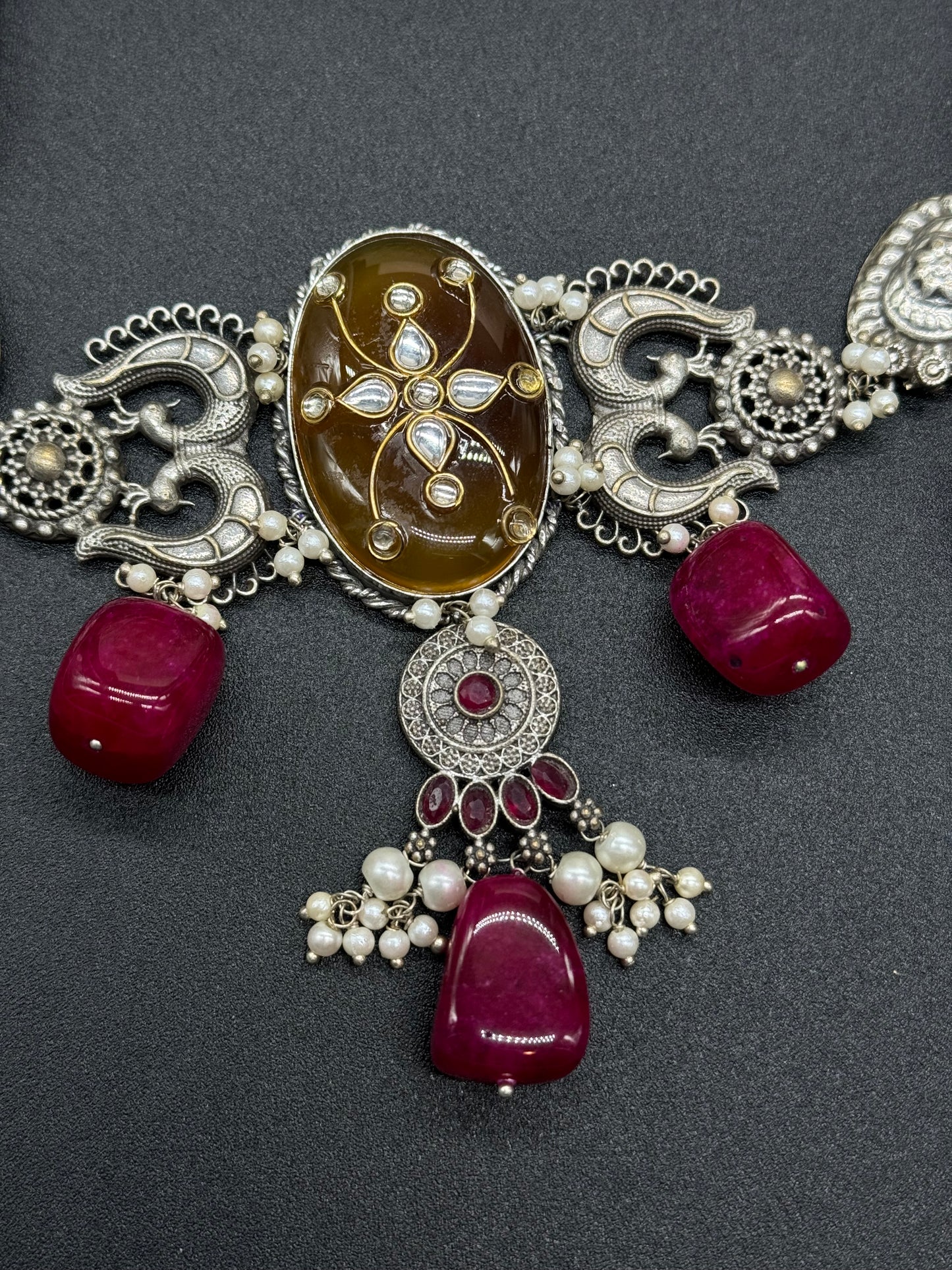 Golden Yellow-Maroon Choker