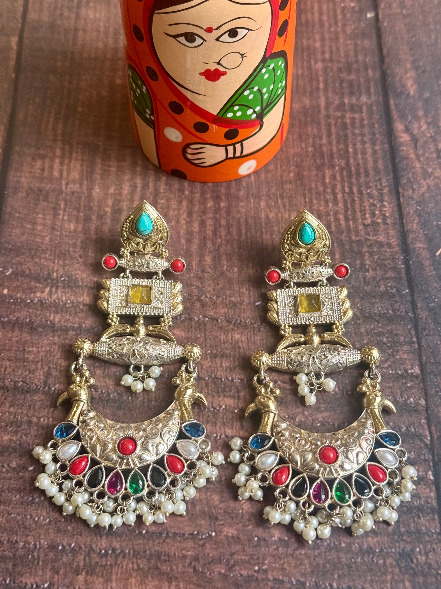 Dual Tone Earrings