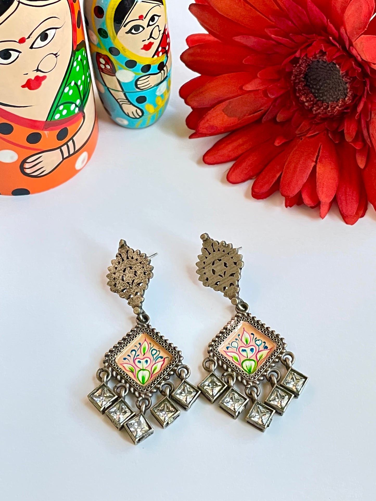 Enamel Zircon Earring