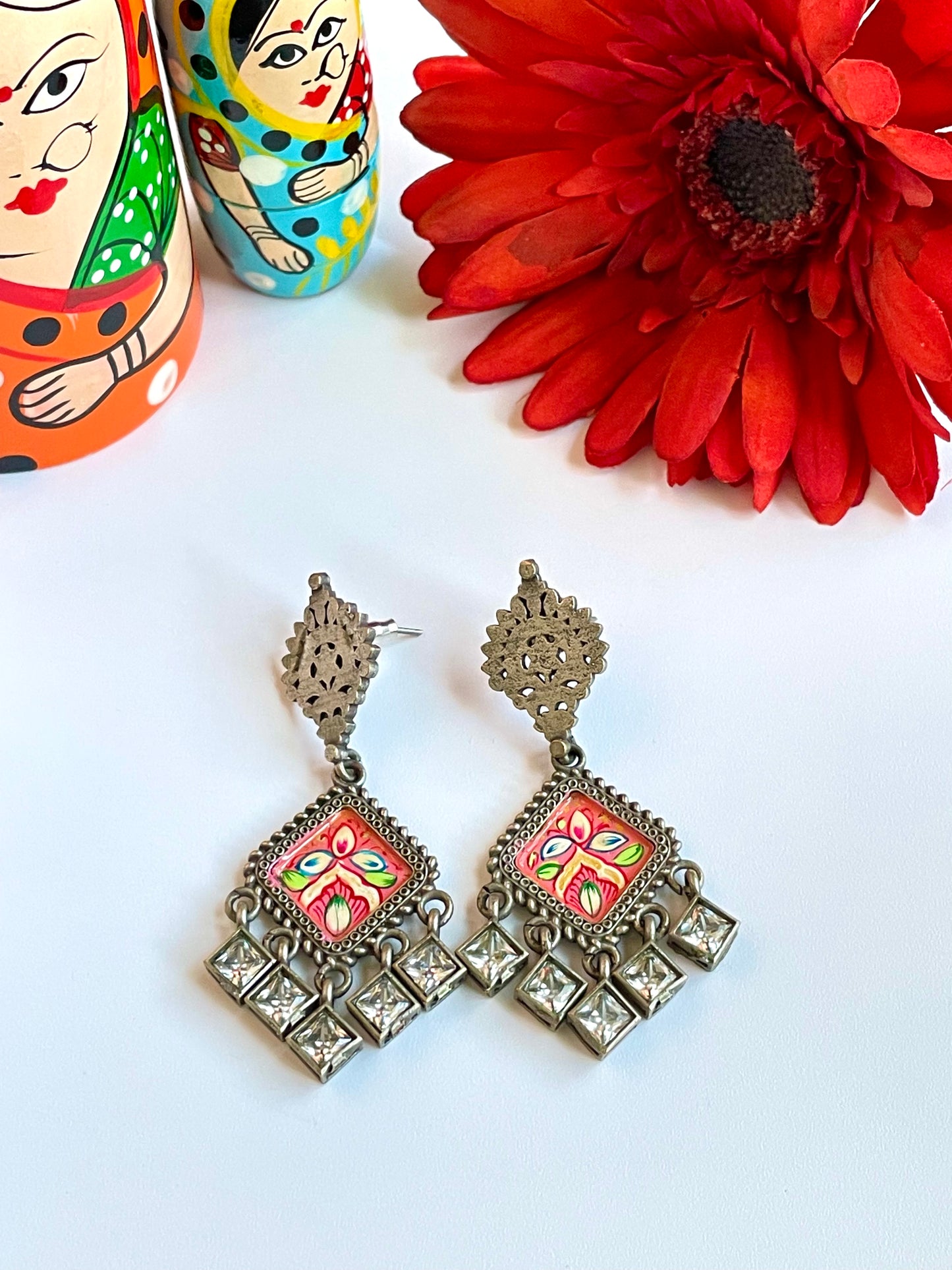 Enamel Zircon Earring