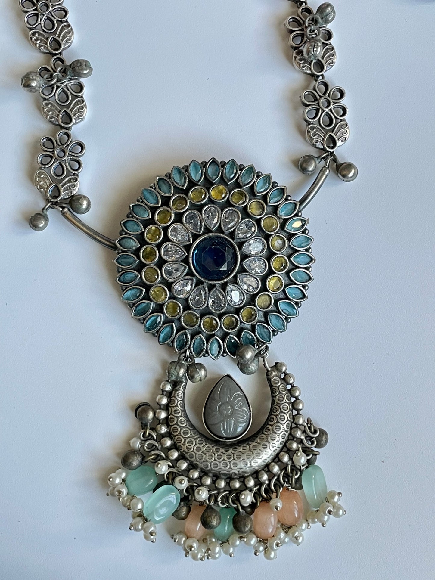 Blue Stone Pendant Necklace