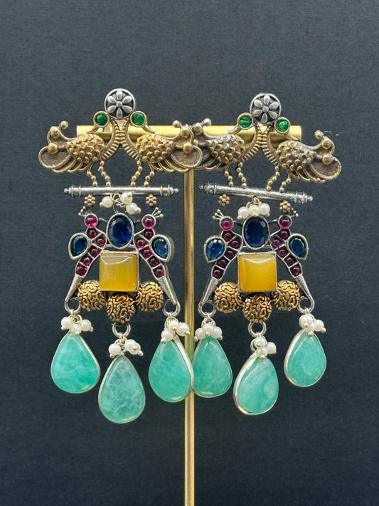 Statement Peacock Earrings