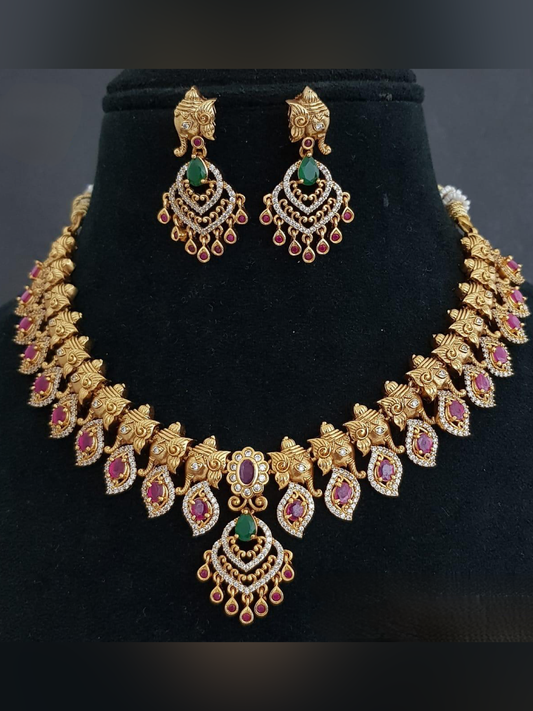 CZ Ganesha Necklace