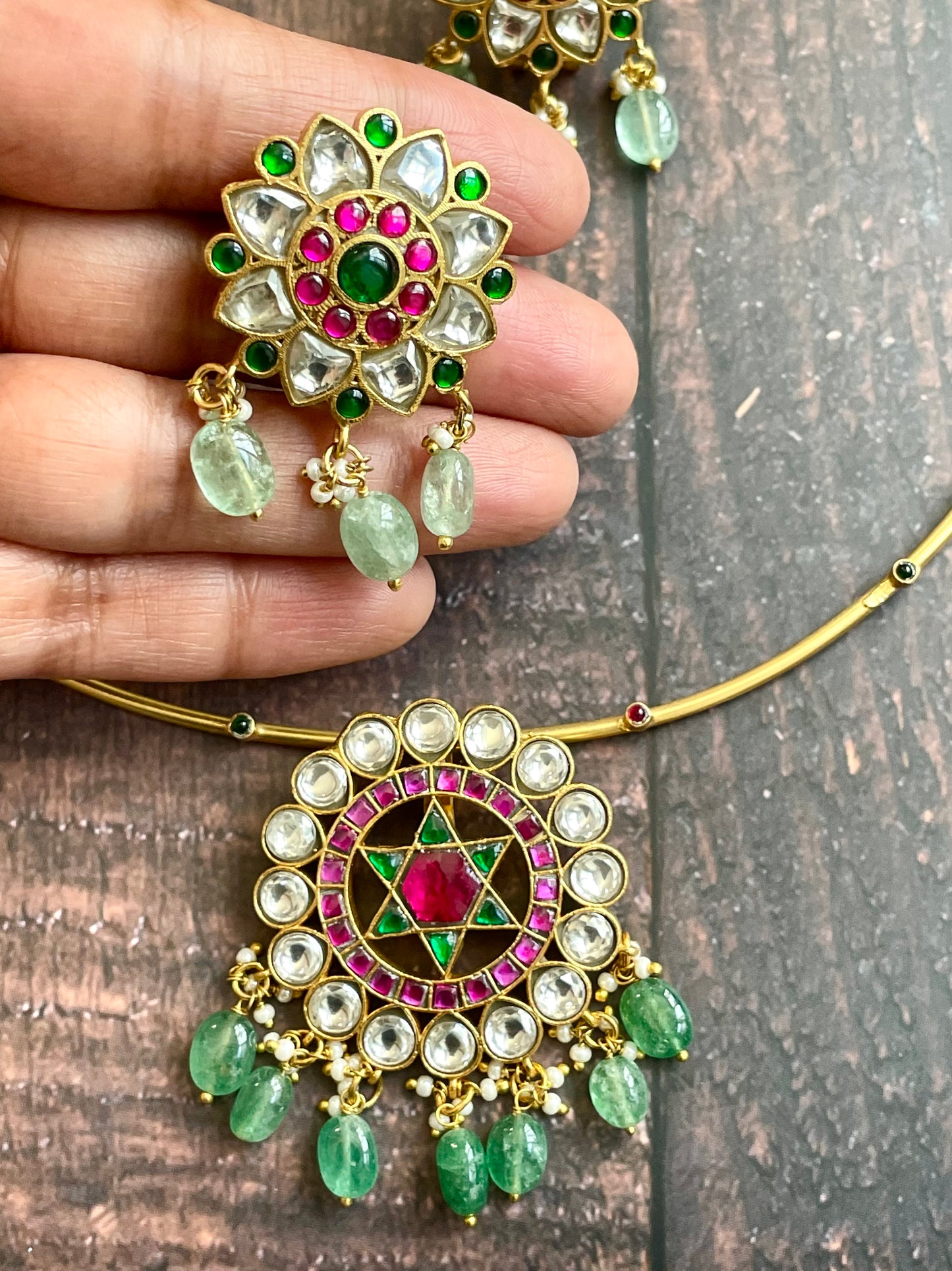 Jadau Kundan Pendant Set - Star