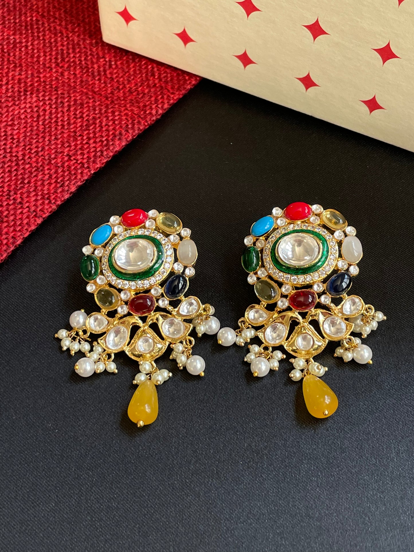 Navratan Kundan Earrings