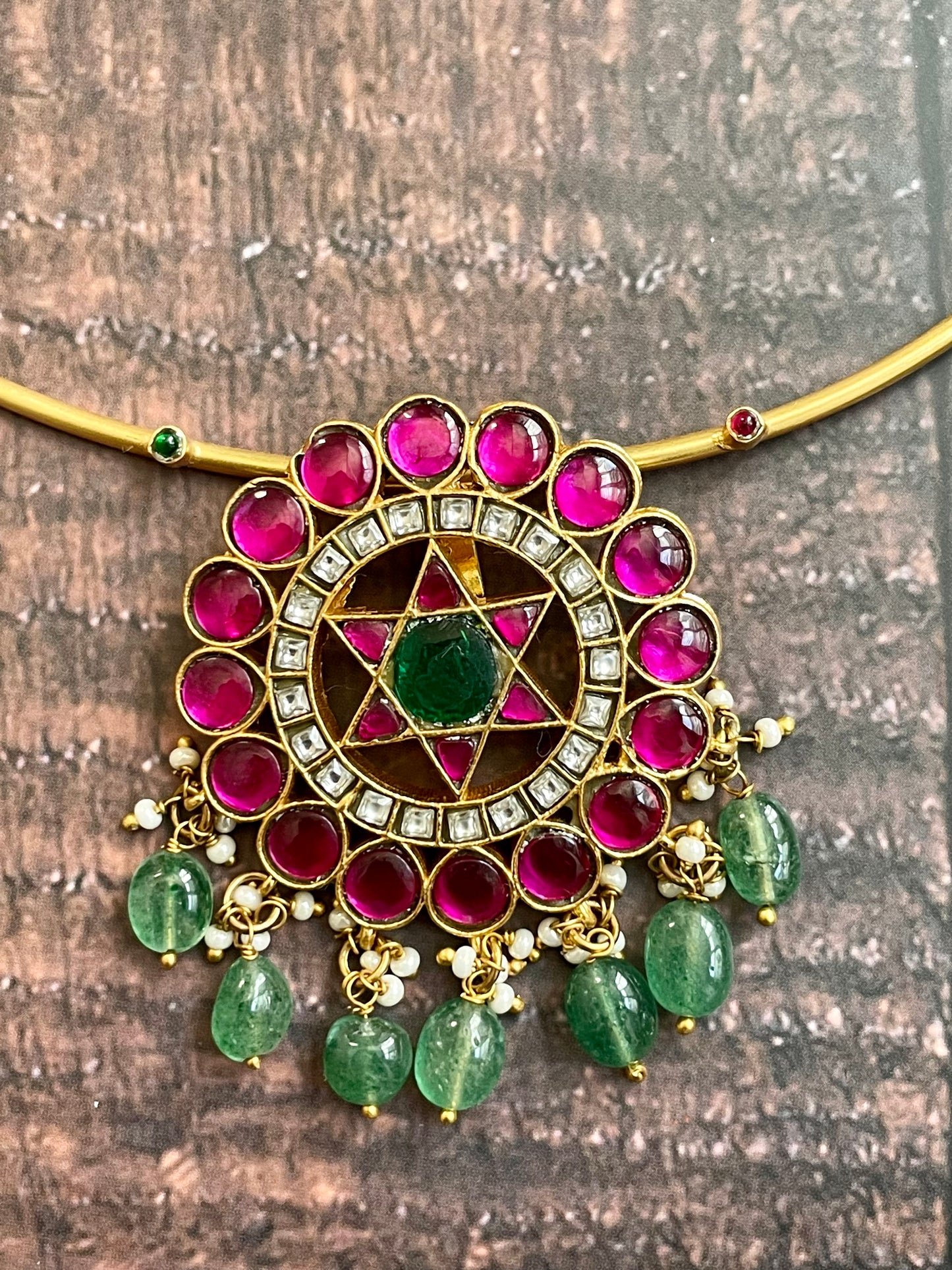 Jadau Kundan Pendant Set - Star